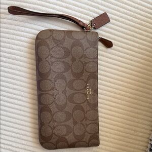 Coach Brown Signature Wristlet